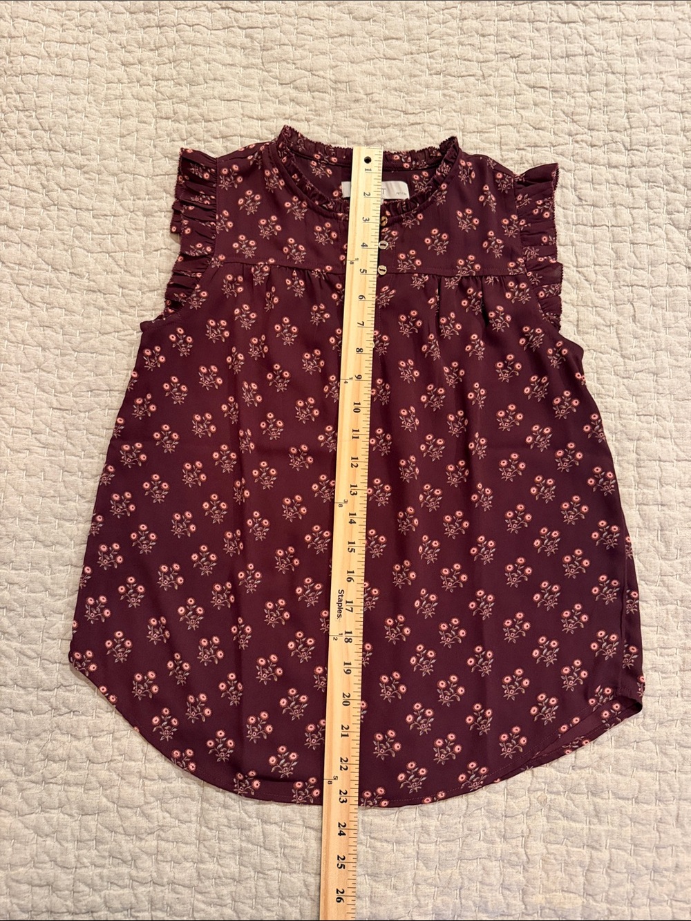 LOFT Floral Ruffle Sleeve Top - Picture 4 of 6